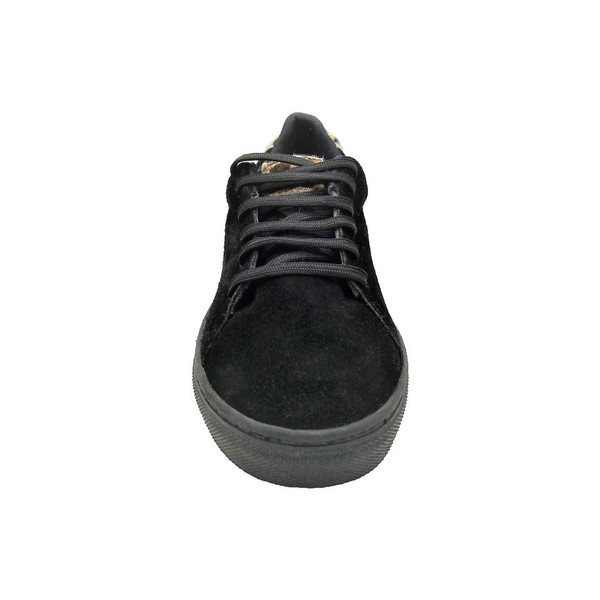 MARGO SHOES Plus Size Sneakers Δέρμα Καστόρι Μαύρο & Δέρμα Λεοπάρ PONY SKIN - 4