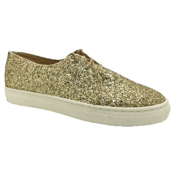 MARGO SHOES Plus Size Oxford Glitter Gold - 2