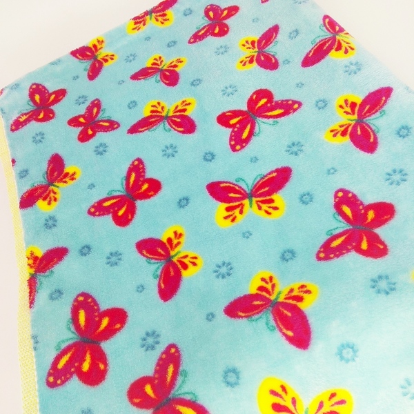 Κουβέρτα fleece διπλής όψης με σχέδιο πεταλούδες 100*80 - κορίτσι, δώρο, δώρα για βάπτιση, 0-3 μηνών, δώρο γέννησης, κουβέρτες - 4