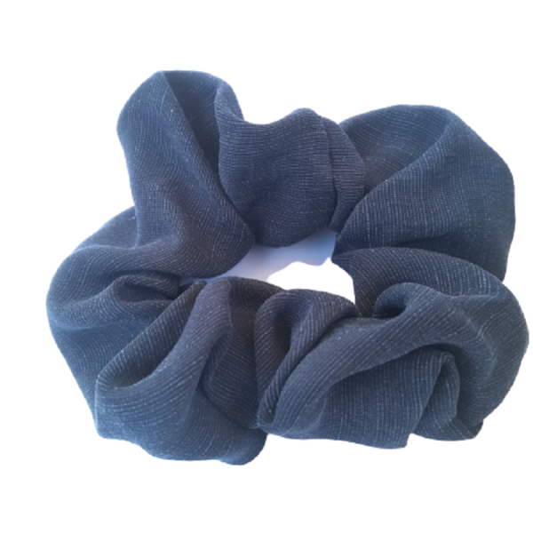 scrunchie "blue" - ύφασμα, λαστιχάκια μαλλιών - 2