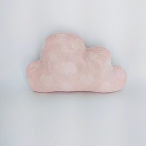 Μαξιλάρι σύννεφο από πικέ ύφασμα με καρδιές μεσαίο μέγεθος 55*34 εκατοστά - καρδιά, κορίτσι, συννεφάκι, μαξιλάρια