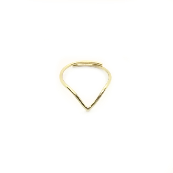 Δαχτυλίδι ασημένιο επιχρυσωμένο / V ring - ασήμι, επιχρυσωμένα, minimal, μικρά, boho, boho, σταθερά, αυξομειούμενα, φθηνά