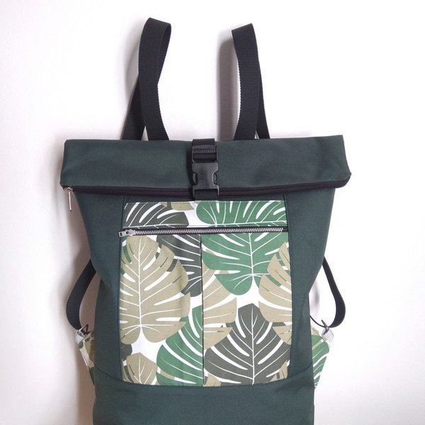 Σακίδιο πλάτης - Oryn backpack in dark green - πλάτης, καθημερινό, minimal, μεγάλες, all day, φθηνές, ύφασμα