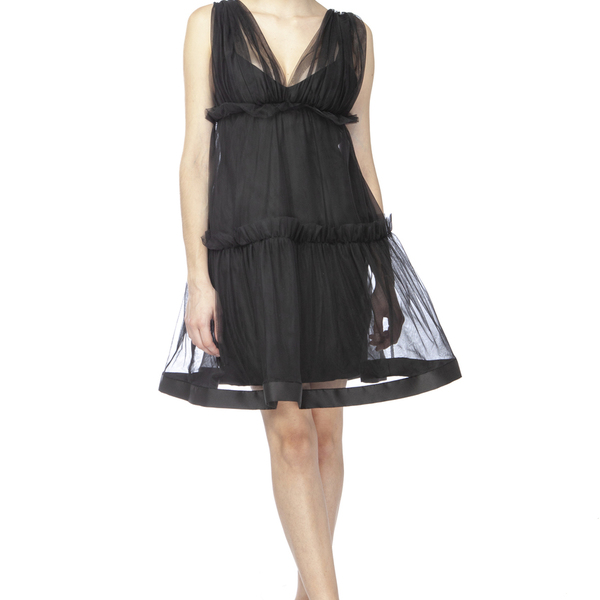 "Black Queen" Μίνι Φόρεμα από Τούλι - Μια νέα εκδοχή του Little Black Dress - βαμβάκι, mini, γάμου - βάπτισης