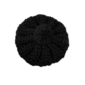 Χειροποίητος πλεκτός μπερές-Μαύρος με πον πον-Νο17-147-201. - σκούφος, καπέλο, σκουφάκια