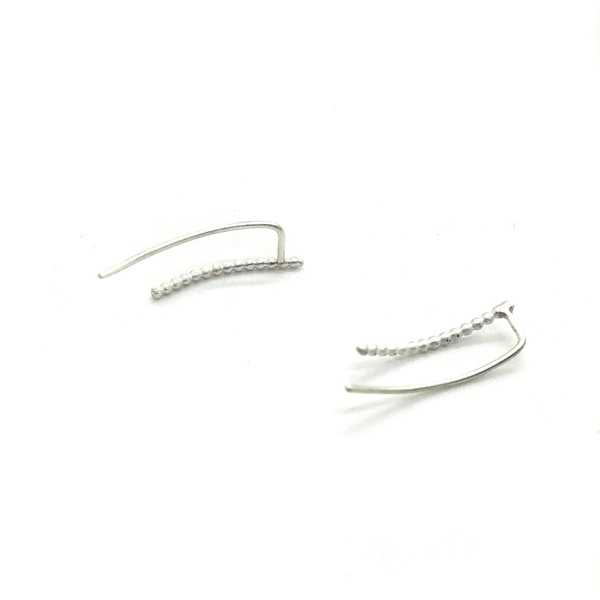 Σκουλαρίκια από Ασήμι 925 |Silver Beaded Earrings - ασήμι, μικρά, boho