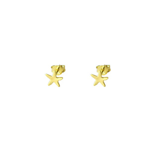 Χρυσά Σκουλαρίκια Αστέρια - Ασήμι 925 - ασήμι, αστέρι, μικρά