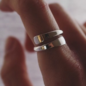 Επάργυρο ασημί δαχτυλίδι αυξομειούμενο - επάργυρα, minimal, μικρά, μπρούντζος, αυξομειούμενα, φθηνά - 2