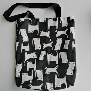 Cat bag - ύφασμα, ώμου, μεγάλες, all day, tote, πάνινες τσάντες, φθηνές