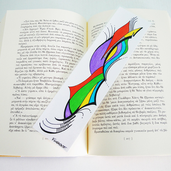 Σελιδοδείκτης abstract art 4 - ζωγραφισμένα στο χέρι, σελιδοδείκτες, unisex gifts - 2
