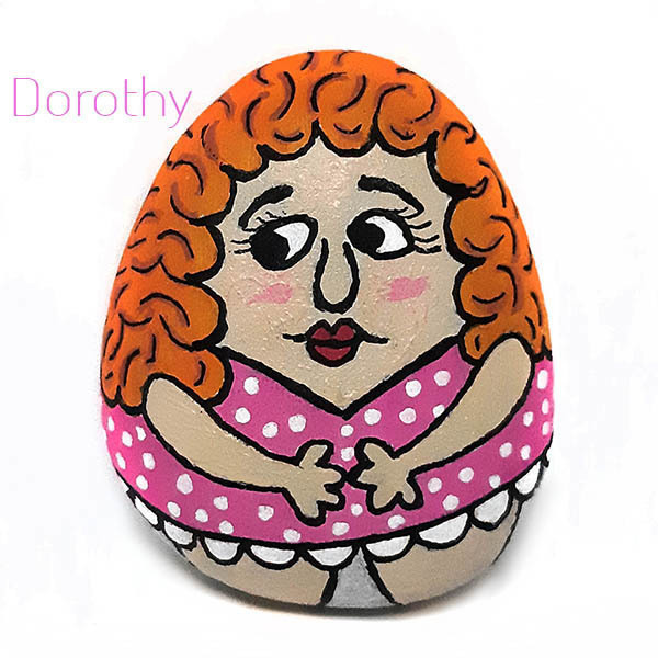 Διακοσμητικές πέτρες ζευγάρι Dorothy & Bob - ζωγραφισμένα στο χέρι, πέτρα, διακοσμητικές πέτρες, δώρο έκπληξη - 2