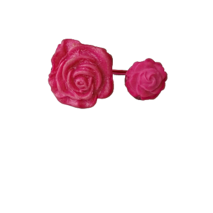 δαχτυλίδι διπλό τριαντάφυλλα, λουλούδια φούξια ρόζ - μεγάλα, αυξομειούμενα, πηλός, φθηνά, λουλούδι, τριαντάφυλλο