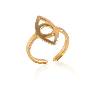 Δαχτυλίδι Corner Eye - Χρώμα Χρυσό - επιχρυσωμένα, ορείχαλκος, μικρά, αυξομειούμενα, φθηνά