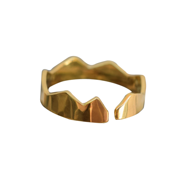 Κορώνα δαχτυλίδι ανοιχτό επιχρυσωμένο ασήμι 925 - επιχρυσωμένα, ασήμι 925, κορώνα, βεράκια, μικρά, boho, αυξομειούμενα, φθηνά