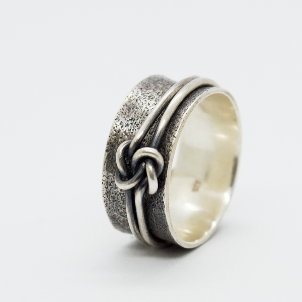 Ασημένιο spinner ''love knot'' δαχτυλίδι - ασήμι, χειροποίητα, σταθερά - 3