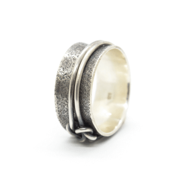 Ασημένιο spinner ''love knot'' δαχτυλίδι - ασήμι, χειροποίητα, σταθερά - 5