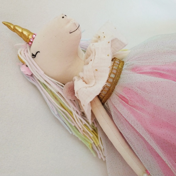 Unicron Doll / Κούκλα μονόκερος Maria - ύφασμα, μονόκερος, δώρα γενεθλίων - 3