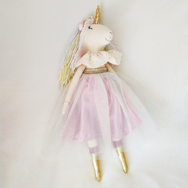 Unicron Doll / Κούκλα μονόκερος Maria - ύφασμα, μονόκερος, δώρα γενεθλίων - 4