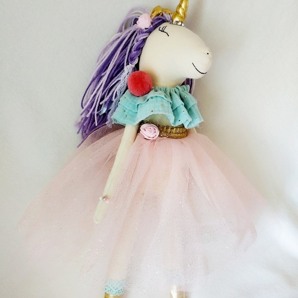 Unicron Doll / Κούκλα μονόκερος Anthi - ύφασμα, κορίτσι, μονόκερος, δώρα γενεθλίων - 2