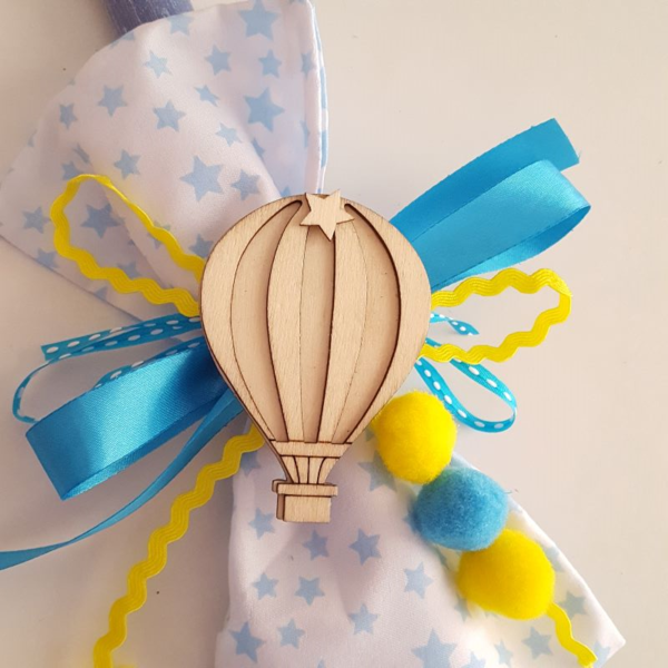 λαμπάδα 'airballoon of fun' για αγόρια - μπλε, αγόρι, λαμπάδες, αερόστατο, για παιδιά, για μωρά - 2