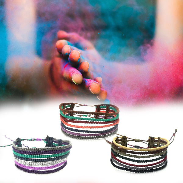 Multicolor bracelet_B - ιδιαίτερο, μακραμέ, ethnic, αυξομειούμενα - 3