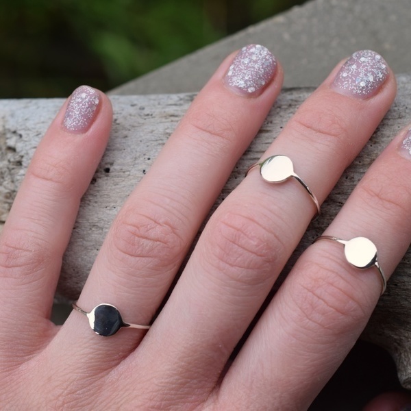 Μικρός δίσκος δαχτυλίδι ασήμι 925 - ασήμι, μικρά, boho, σταθερά, φθηνά - 2