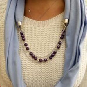 Jewelry scarf necklace - ύφασμα, μακριά - 3