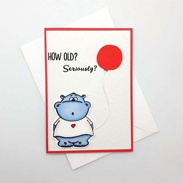 Ευχετήρια κάρτα Γενεθλίων - Cute Hippo - γενέθλια, κάρτα ευχών - 4