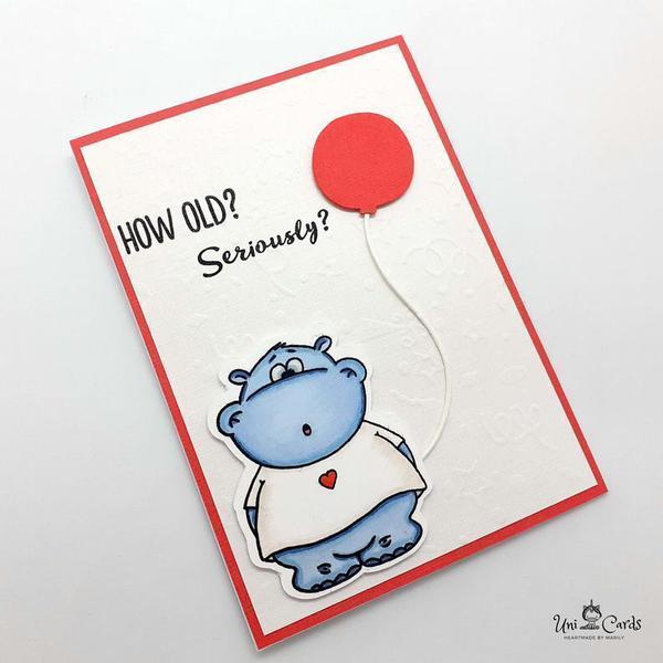 Ευχετήρια κάρτα Γενεθλίων - Cute Hippo - γενέθλια, κάρτα ευχών - 2