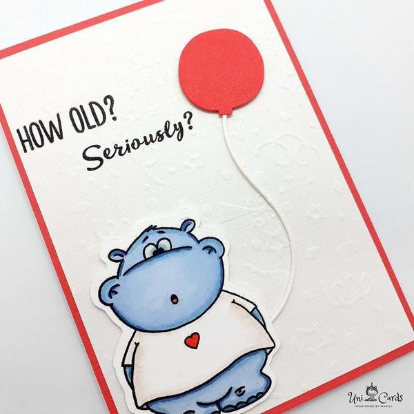 Ευχετήρια κάρτα Γενεθλίων - Cute Hippo - γενέθλια, κάρτα ευχών - 3