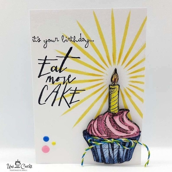Ευχετήρια κάρτα Γενεθλίων - Cupcake - χειροποίητα, γενέθλια, κάρτα ευχών - 4