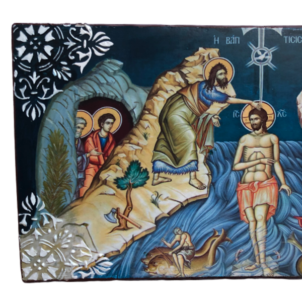 Βάφτιση Ιησού Χριστού - ζωγραφισμένα στο χέρι, πίνακες & κάδρα, πίνακες ζωγραφικής - 3