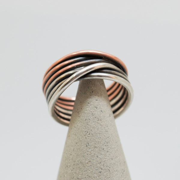 Unisex δαχτυλίδι από ασήμι και χαλκό - ασήμι, χαλκός, χειροποίητα, unisex, σταθερά - 4