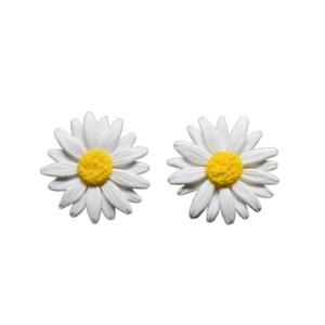 "Daisies"- Χειροποίητα καρφωτά σκουλαρίκια μαργαρίτες (ατσάλι) - καρφωτά, πηλός, φθηνά, ατσάλι, χειροποίητα, λουλούδι, καρφάκι