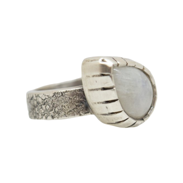 Δαχτυλίδι ασημένιο με Φεγγαρόπετρα - ημιπολύτιμες πέτρες, φεγγαρόπετρα, boho, σταθερά