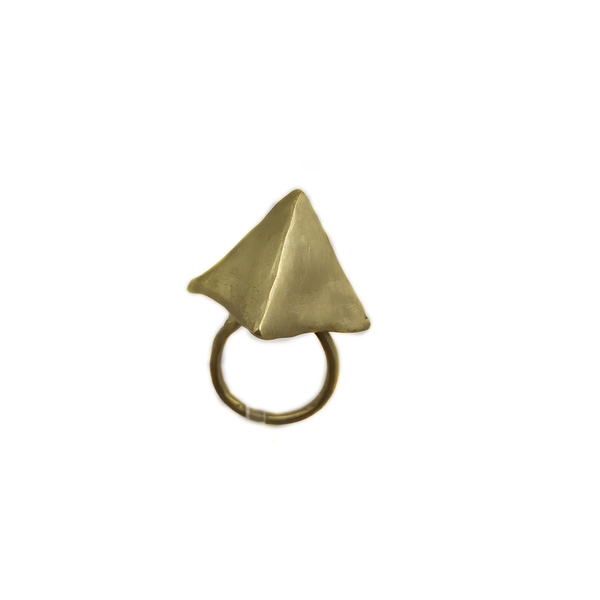 Δαχτυλίδι πυραμίδα - ορείχαλκος, boho, αυξομειούμενα