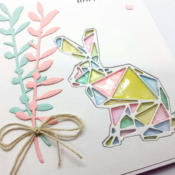 Ευχετήρια κάρτα για το Πάσχα - Λαγουδάκι origami - πάσχα, λαγουδάκι, κάρτα ευχών, δώρο πάσχα, κουνελάκι - 3