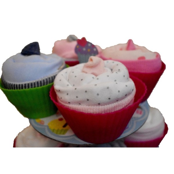 Diape Cake (Cupcakes) - δώρα για βάπτιση, baby shower, σετ δώρου, δώρο γέννησης, diaper cake
