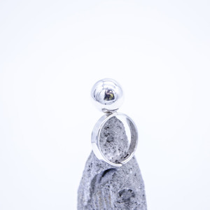 Silver Ring "Ball", Geometric Style Ring, Minimalistic Jewelry - μεγάλα, αυξομειούμενα, ασήμι