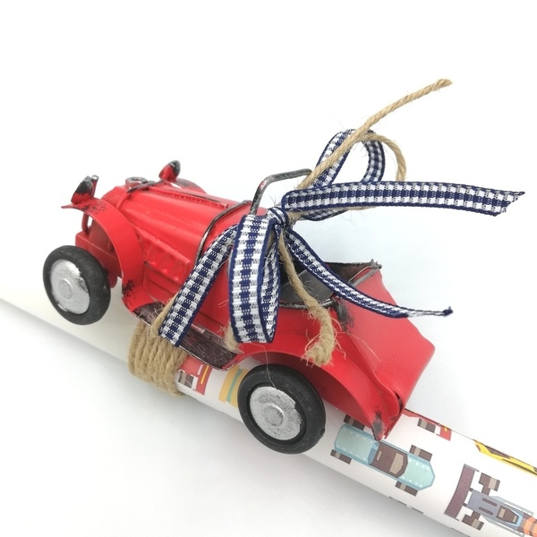 Λαμπάδα αυτοκίνητο κόκκινο vintage - αγόρι, λαμπάδες, αυτοκινητάκια, για παιδιά, για εφήβους - 2