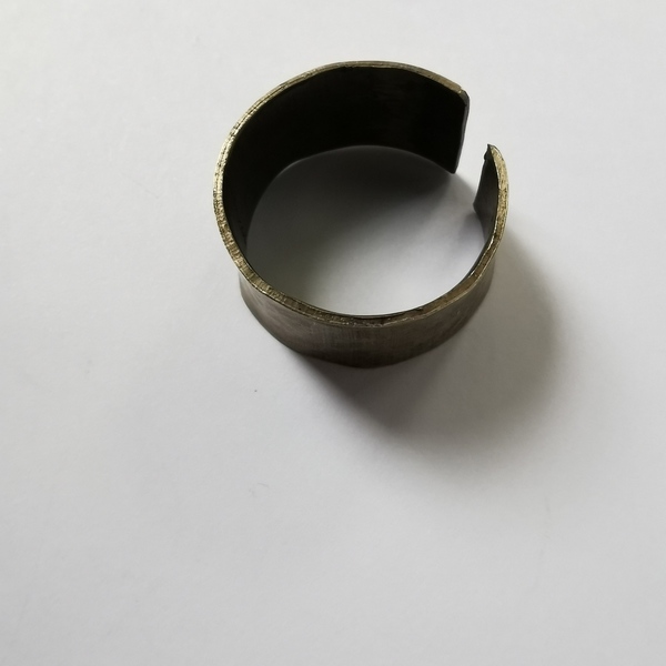 Δαχτυλίδι μίνιμαλ φαρδύ ελαφρά οξειδωμένο, από νεάργυρο / minimal ring - αλπακάς, χειροποίητα, minimal, αυξομειούμενα, φθηνά - 4