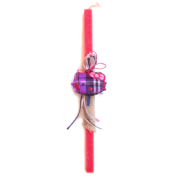 Αρωματική μοναδική λαμπάδα σε κόκκινο χρώμα - κορίτσι, λαμπάδες, για παιδιά, για ενήλικες, για εφήβους - 2