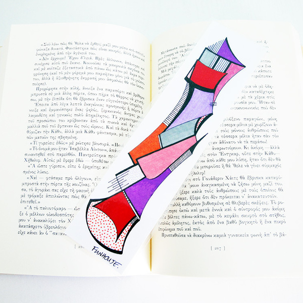 Σελιδοδείκτης abstract art 8 - ζωγραφισμένα στο χέρι, σελιδοδείκτες, unisex, πρωτότυπα δώρα - 2