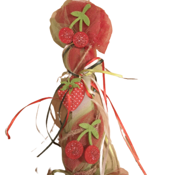 Λαμπάδα με φράουλες και κεράσια ! (34cm) - κορίτσι, λαμπάδες, για παιδιά, για ενήλικες, για εφήβους