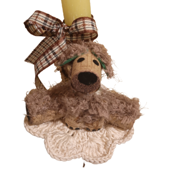 Λαμπαδα σκυλάκι από φελλό (25cm) - κορίτσι, αγόρι, λαμπάδες, για παιδιά, για ενήλικες
