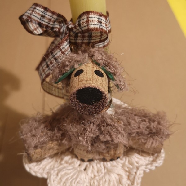 Λαμπαδα σκυλάκι από φελλό (25cm) - κορίτσι, αγόρι, λαμπάδες, για παιδιά, για ενήλικες - 5