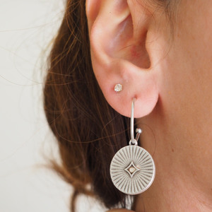 Boho earrings - ορείχαλκος, επάργυρα, κρίκοι, μικρά, boho - 4