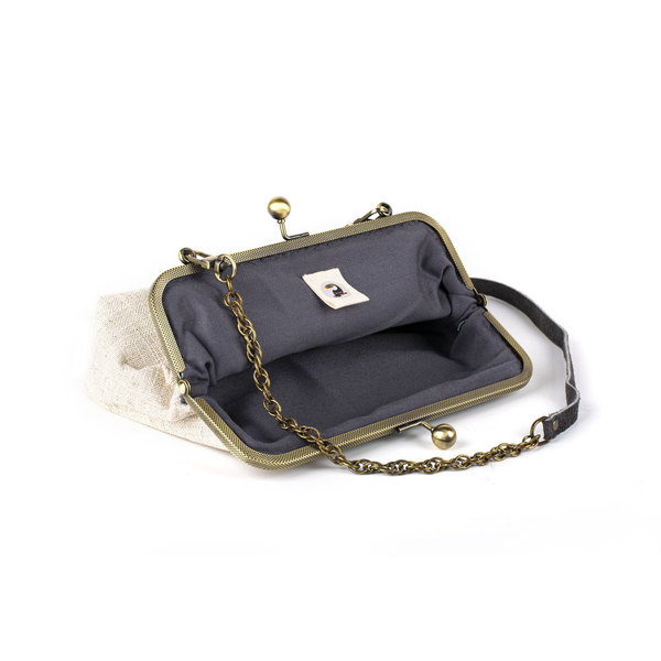 Τσάντα ώμου clutch με γεωμετρικό κέντημα - ώμου, χιαστί, χιαστί, μικρές - 2