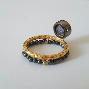 Koper Circle Ring - Ασημένιο Δαχτυλίδι με ημιπολύτιμες πέτρες - ασήμι, ημιπολύτιμες πέτρες, χειροποίητα - 4