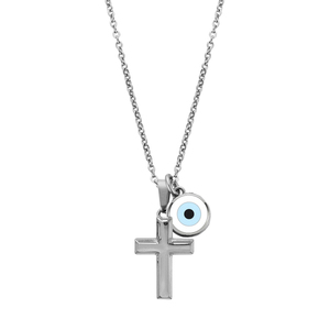 CROSS NECKLACE SILVER By Natalie Gersa - ατσάλι